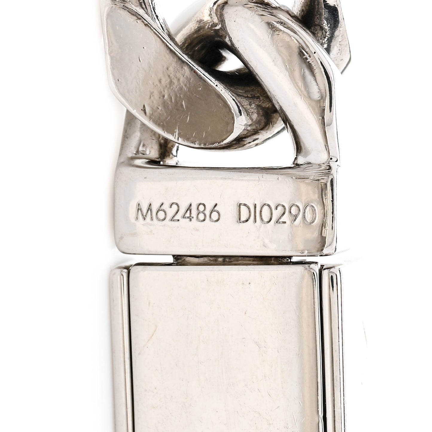 Zamac Palladium Monogram Chain Bracelet Silver