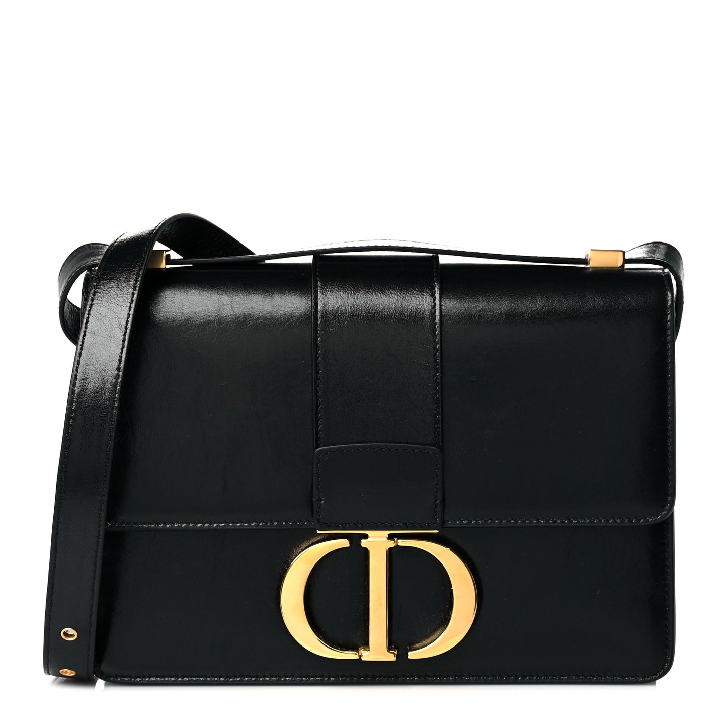 Smooth Calfskin 30 Montaigne Flap Bag Black