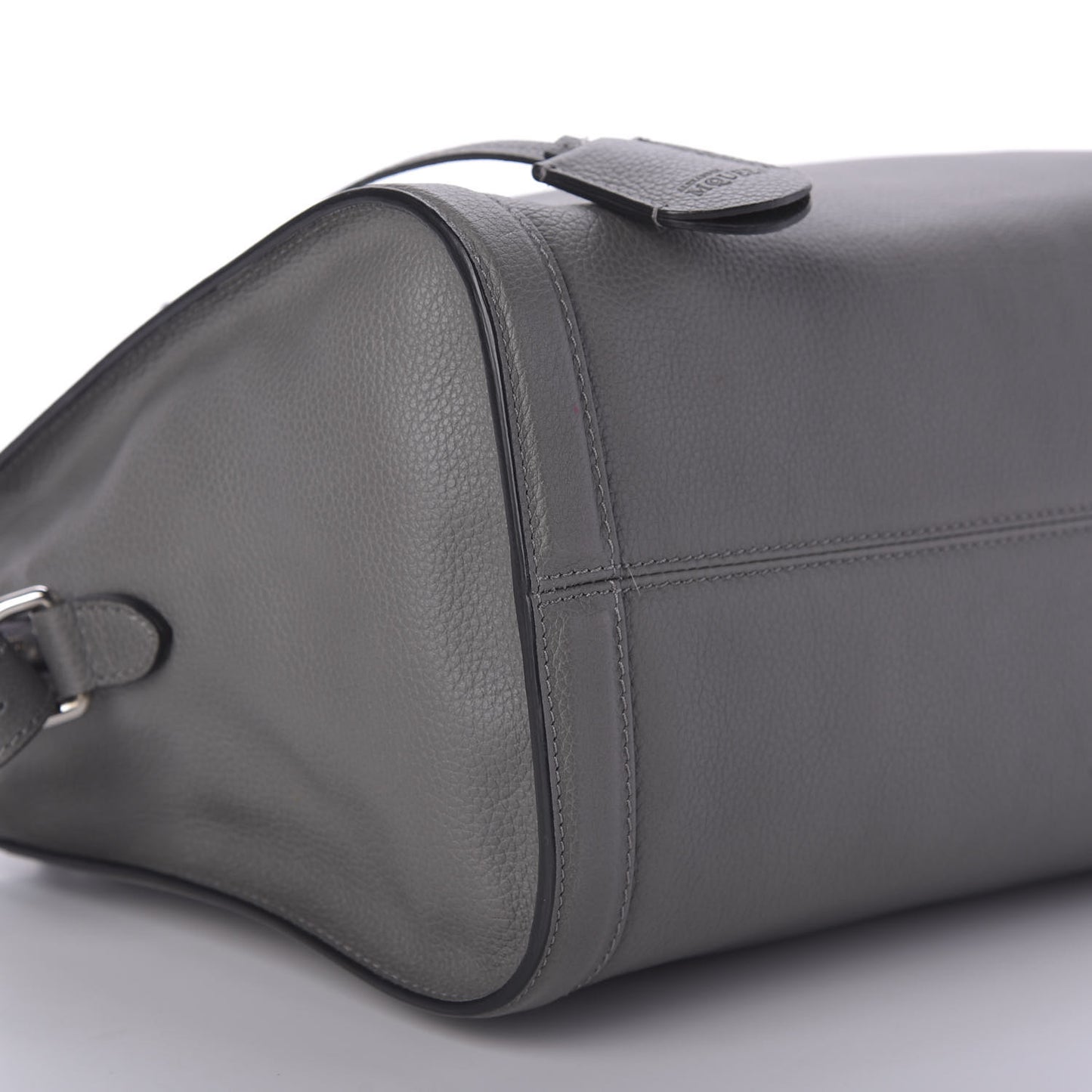 Pebbled Calfskin Small Skull Padlock Zip Around Tote Dark Grey