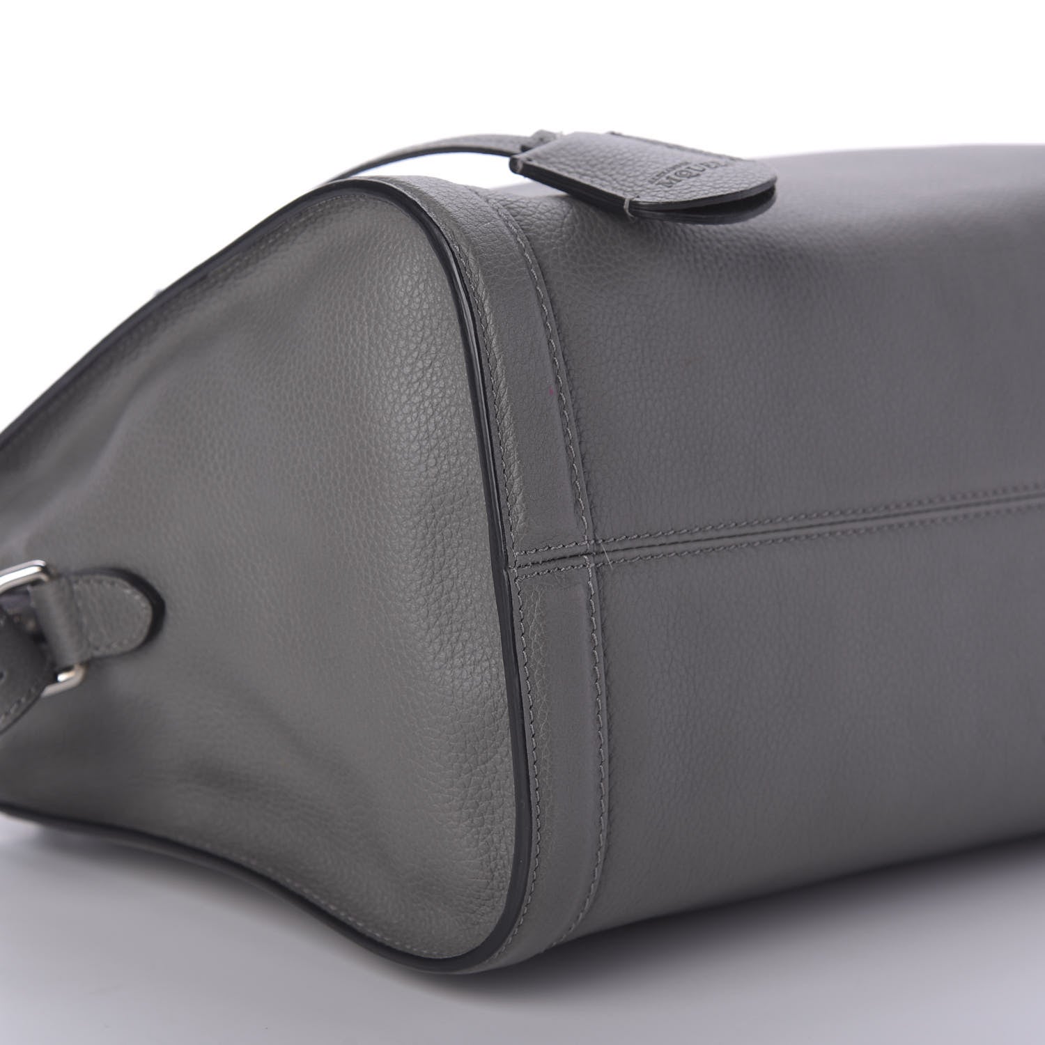 Alexander McQueen Pebbled Calfskin Small Skull Padlock Zip Around Tote Dark Grey 7 of 10