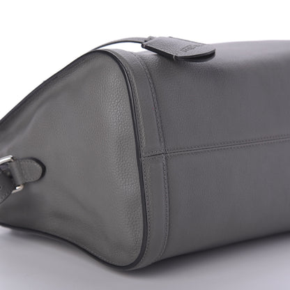 Alexander McQueen Pebbled Calfskin Small Skull Padlock Zip Around Tote Dark Grey 7 of 10