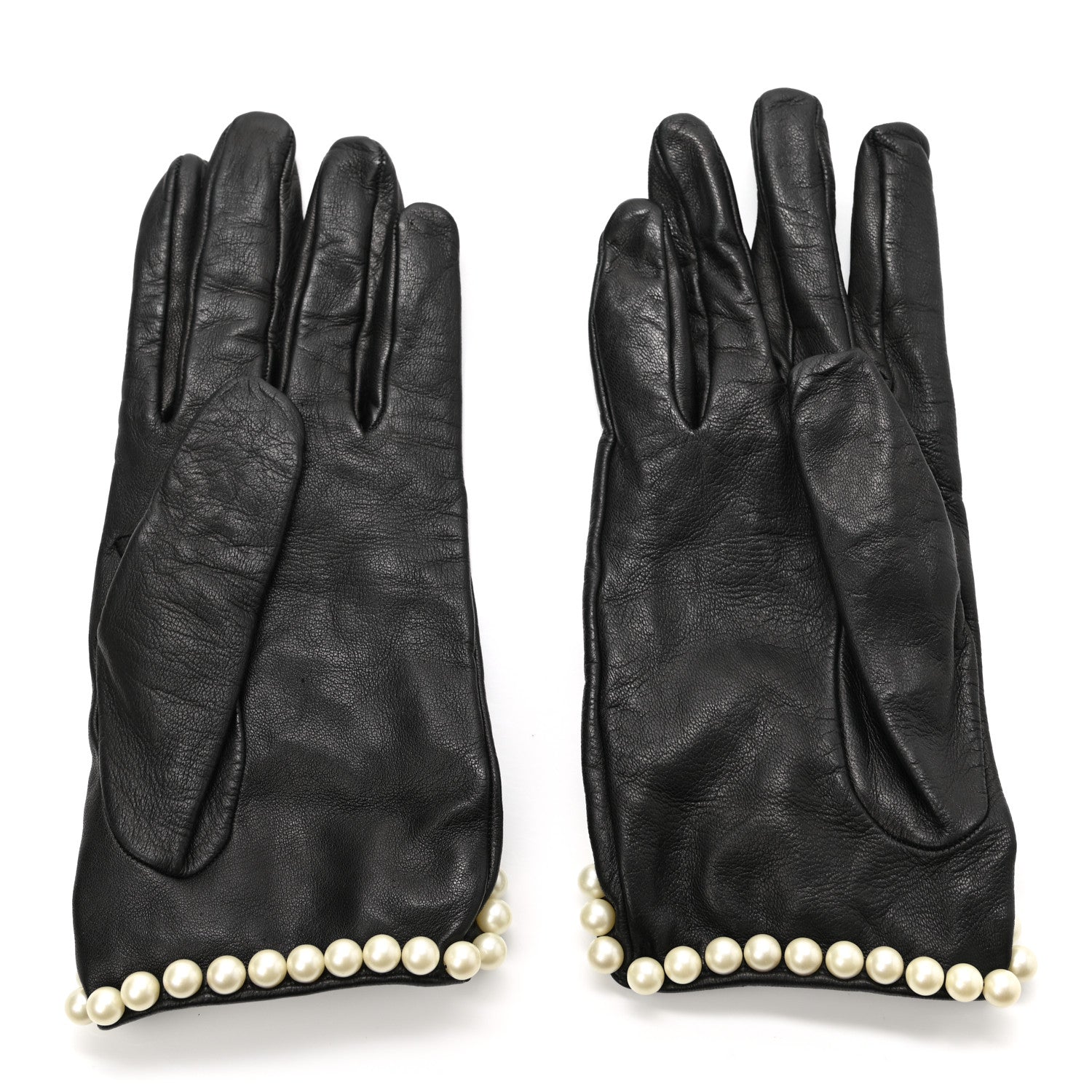 Gucci Nappa Pearl Gloves 8.5 L Black 2 of 4