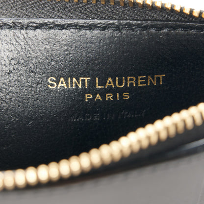 Saint Laurent Grained Calfskin Monogram 5 Fragments Zip Pouch Card Holder Black 6 of 8