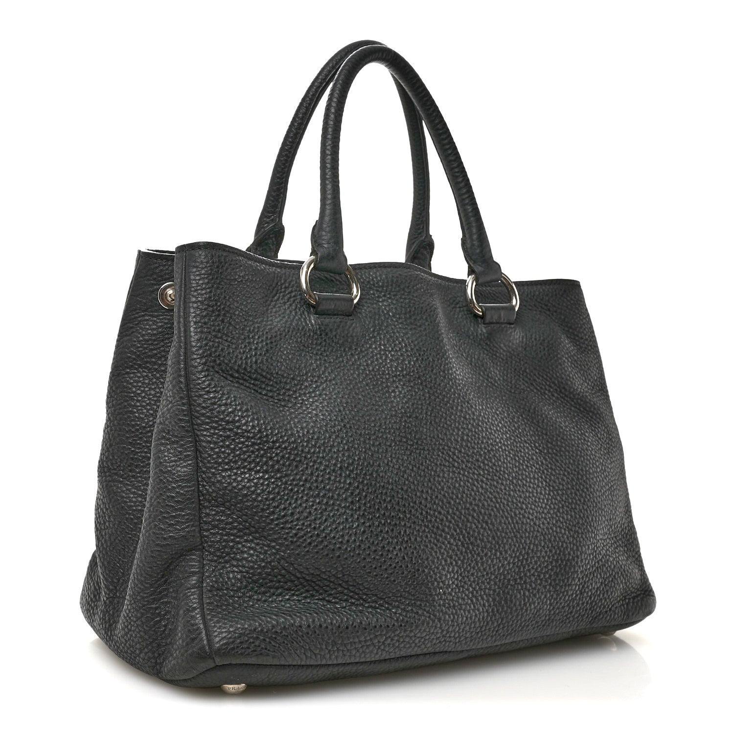 Prada Vitello Daino Tote Dark Grey 3 of 12