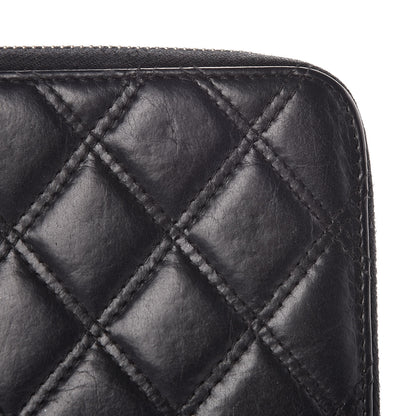Chanel Aged Calfskin Quilted Paris New York PNY Wallet Black 9 of 11