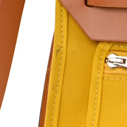Hermes Vache Hunter Toile Officier Herbag Zip PM 31 PM Natural Jaune De Naples 11 of 15