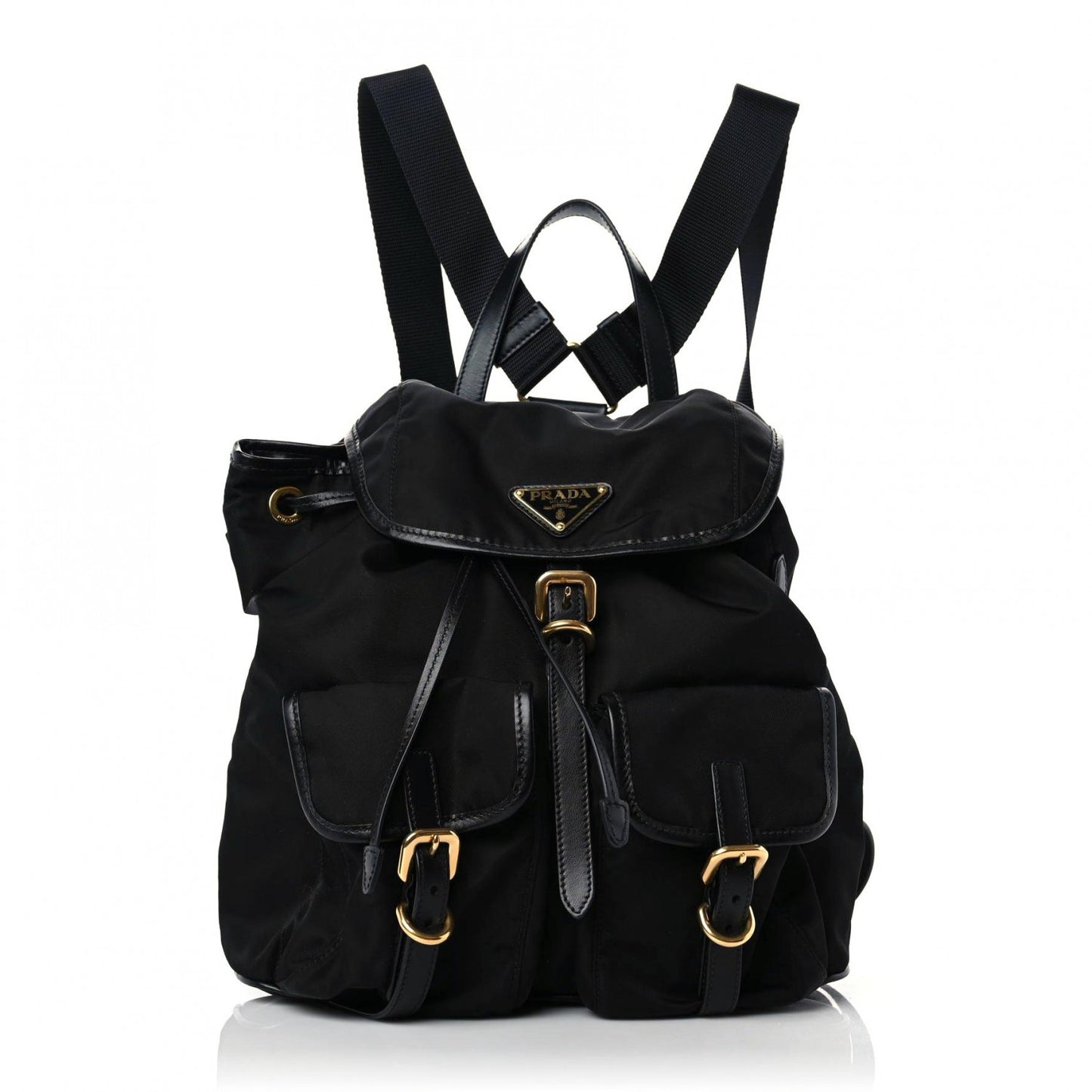 Tessuto Nylon Soft Calfskin Backpack Black
