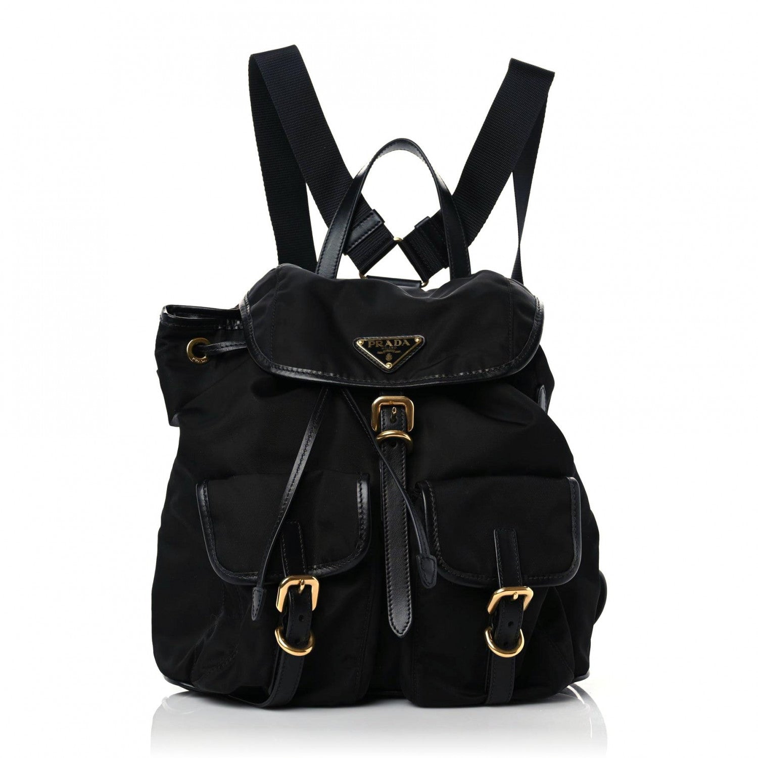 Prada Tessuto Nylon Soft Calfskin Backpack Black 1 of 9