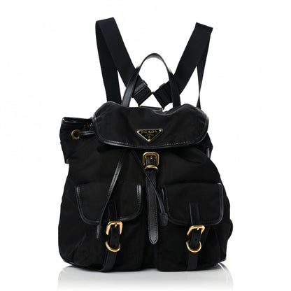 Prada Tessuto Nylon Soft Calfskin Backpack Black 1 of 9
