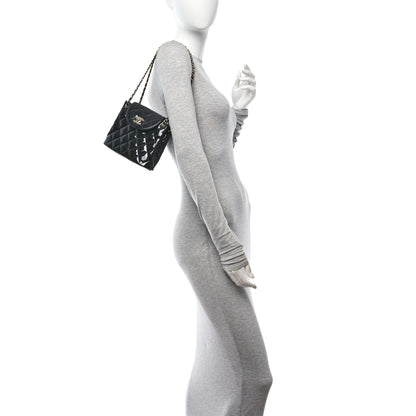 Chanel Patent Quilted Shiny Coco Small Flap Hobo Black 2 of 11