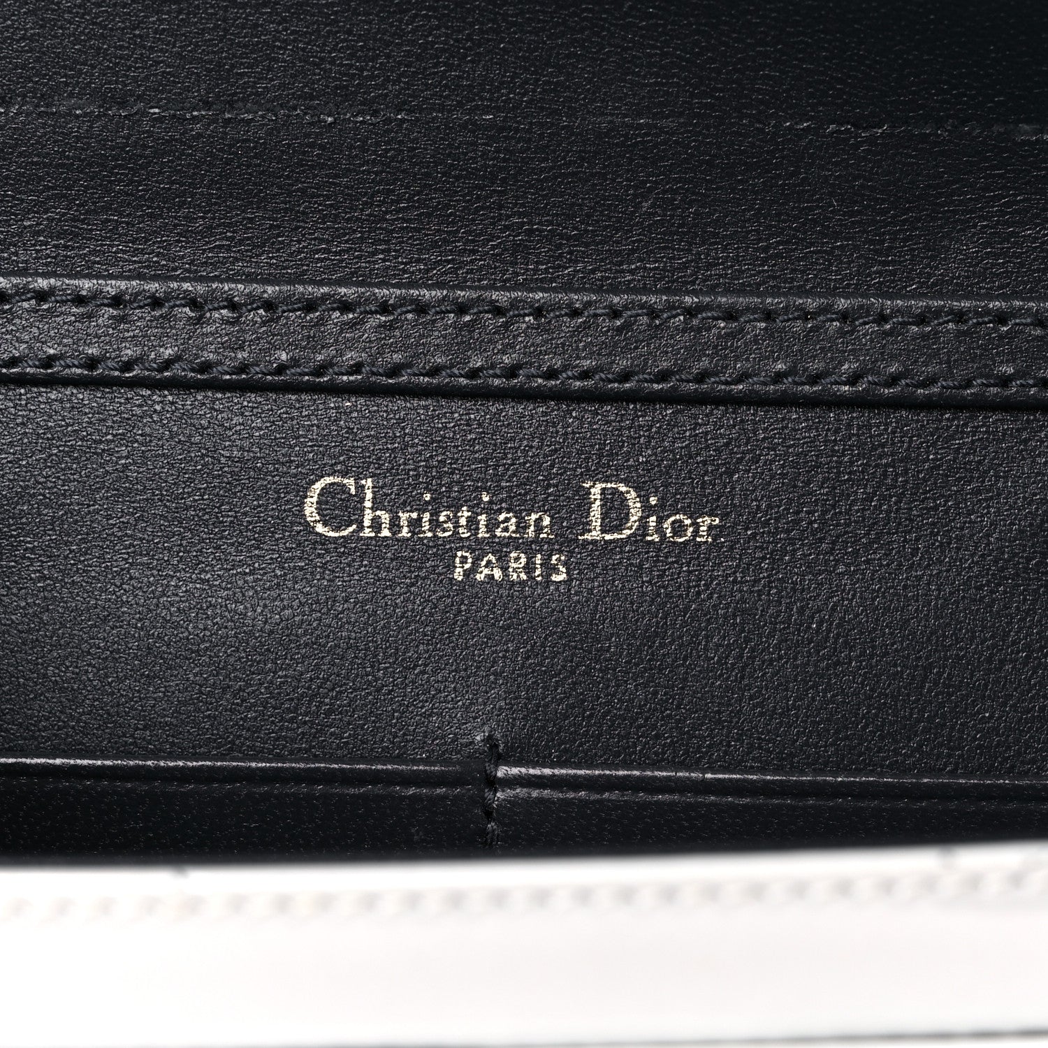 Christian Dior Patent Micro-Cannage Diorama Wallet on Chain Pouch White 6 of 10