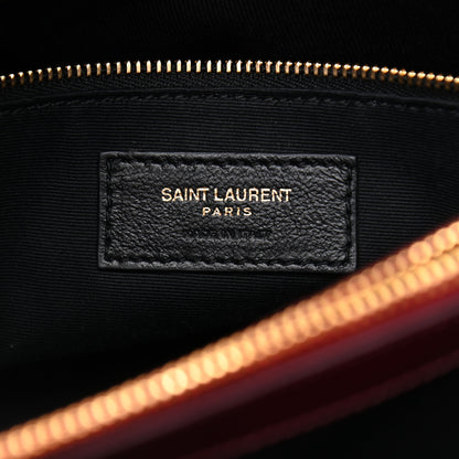 Saint Laurent Calfskin Y Quilted Monogram Medium Loulou Chain Satchel Rouge Legion 6 of 12