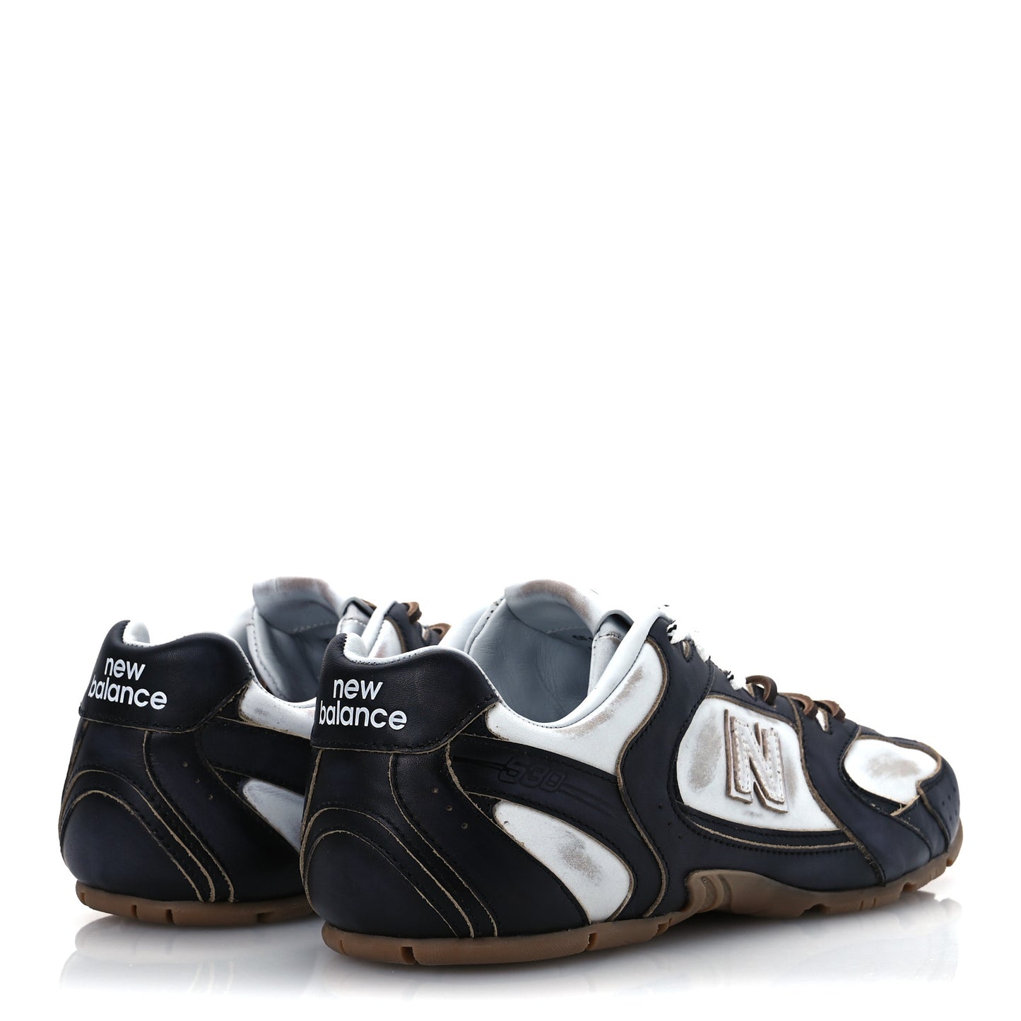 X NEW BALANCE Calfskin 530 SL Sneakers 41 Black White