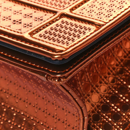 Christian Dior Metallic Patent Micro-Cannage Small Diorama Flap Bag Orange 9 of 14