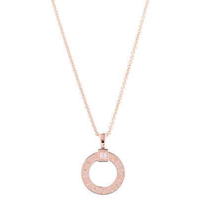Bulgari 18K Rose Gold Diamond BVLGARI BVLGARI Pendant Necklace 1 of 4