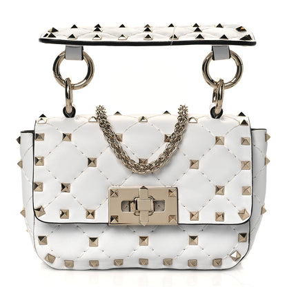 Valentino Garavani Nappa Micro Rockstud Spike Shoulder Bag Ivory 1 of 9
