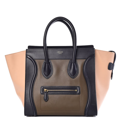 Celine Satin Calfskin Mini Tri-Color Luggage Anthracite 1 of 17