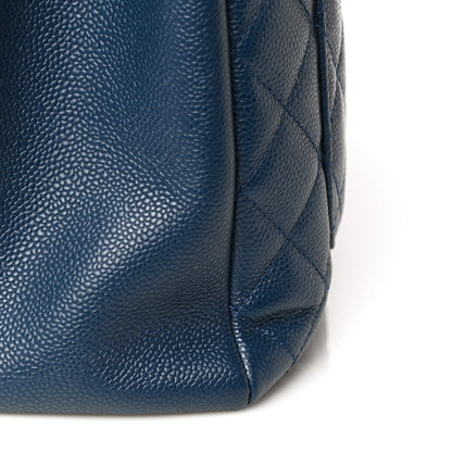 Chanel Caviar Quilted XL Grand Shopping Tote GST Navy Blue 15 of 16