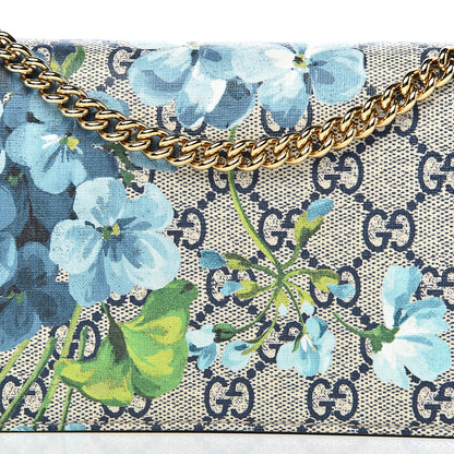 Gucci GG Supreme Monogram Blooms Chain Wallet Blue 11 of 11