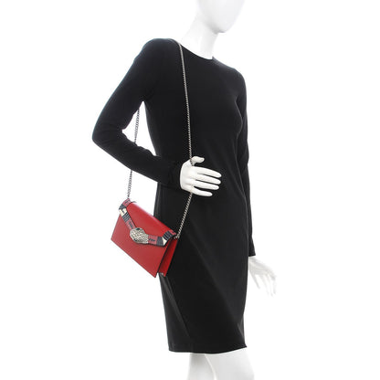 Gucci Snakeskin Calfskin Lilith Shoulder Bag Hibiscus Red 2 of 9