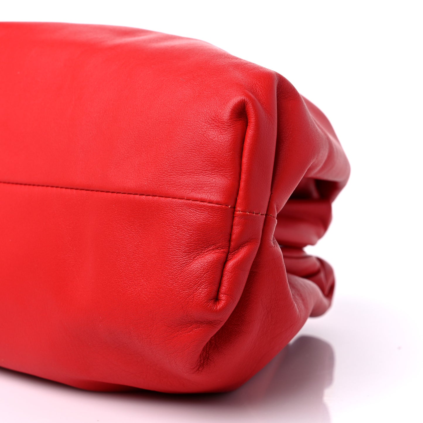 Smooth Butter Calf The Pouch Oversized Clutch Bright Red