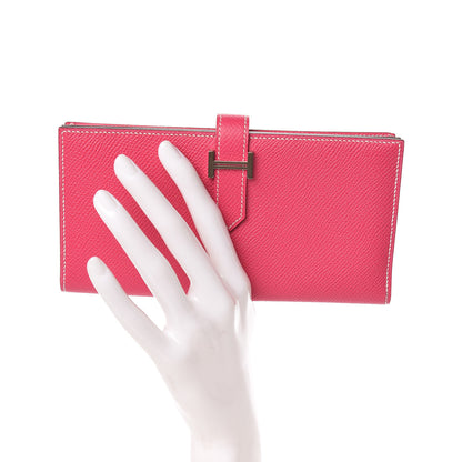 Hermes Epsom Bearn Gusset Wallet Rose Tyrien 2 of 8