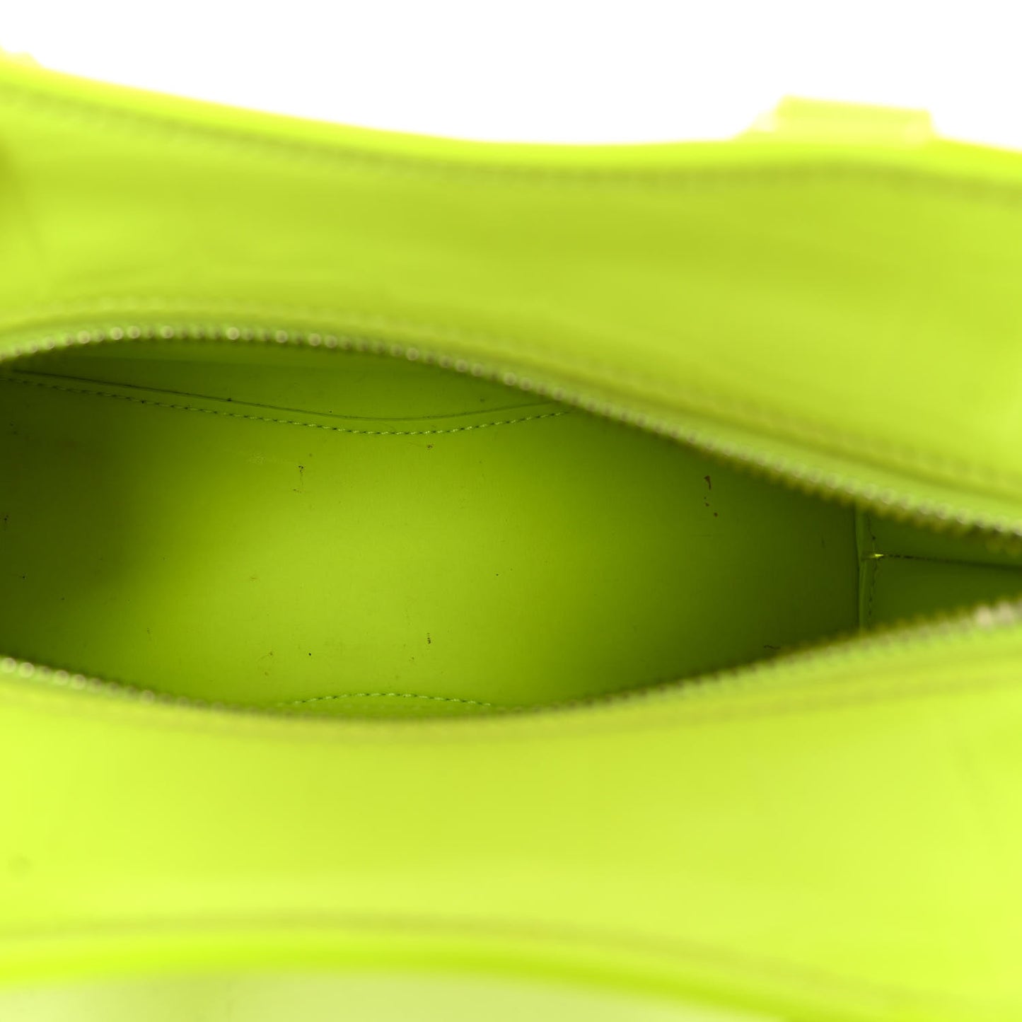 Semi Shiny Calfskin Crocodile Embossed Neo Classic Silver Hardware Mini City Fluo Yellow