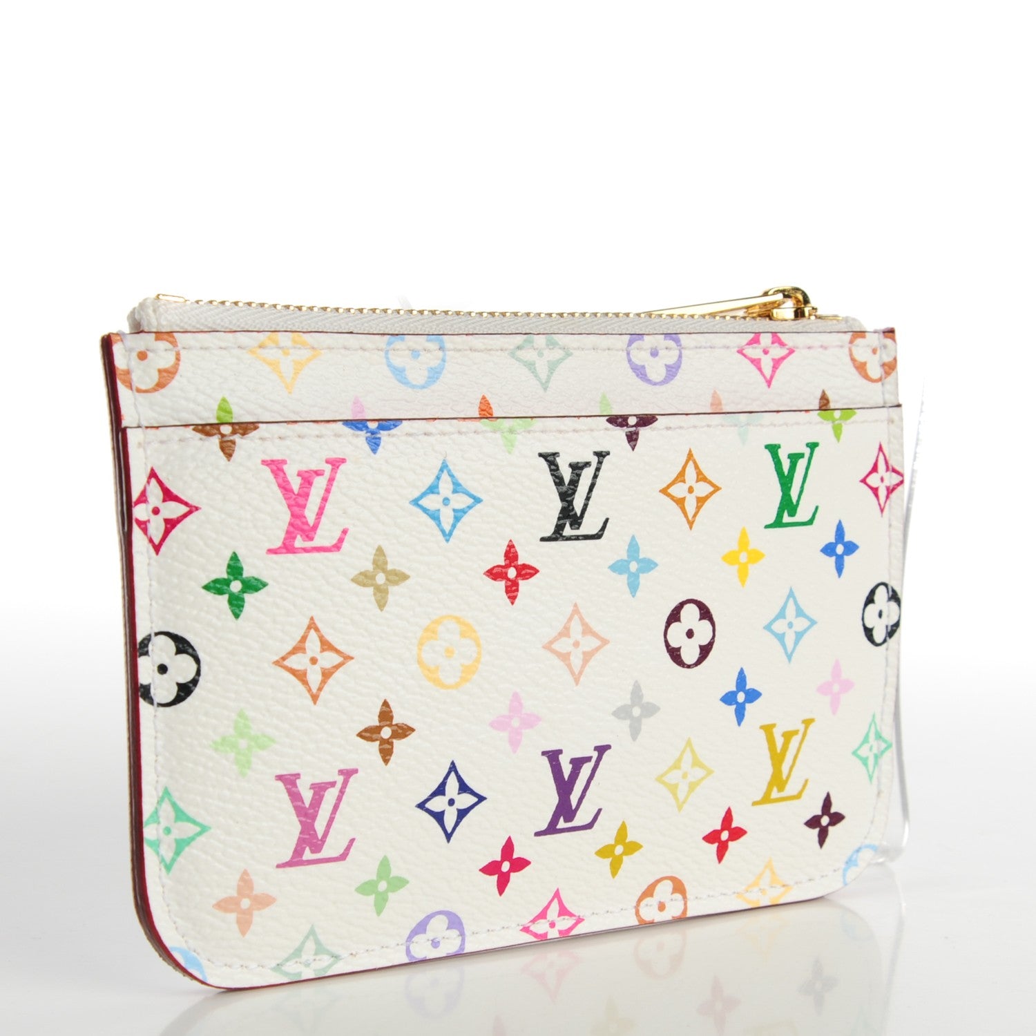 Louis Vuitton Monogram Multicolor Key Pouch White Litchi 3 of 7