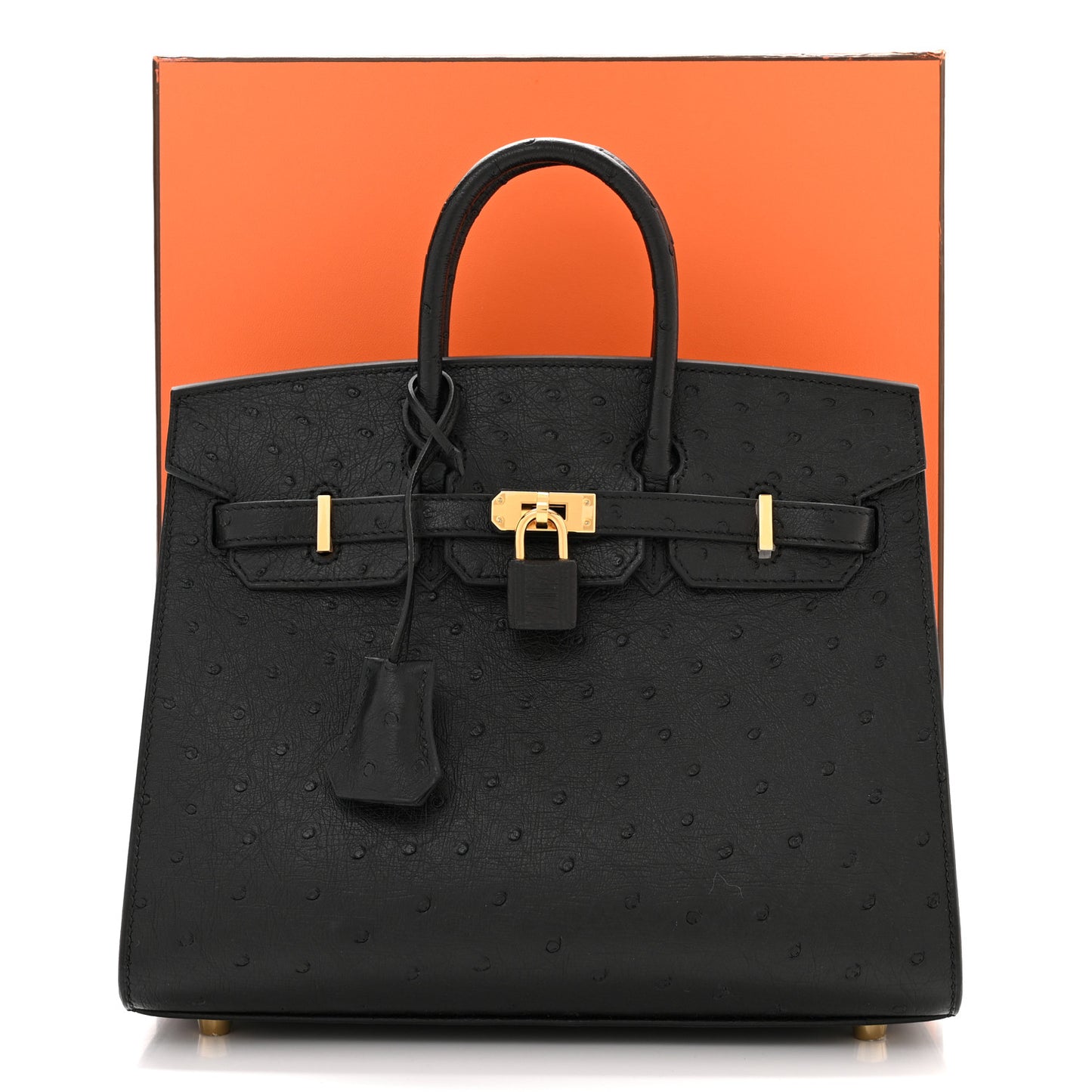 Ostrich Birkin Sellier 25 Black