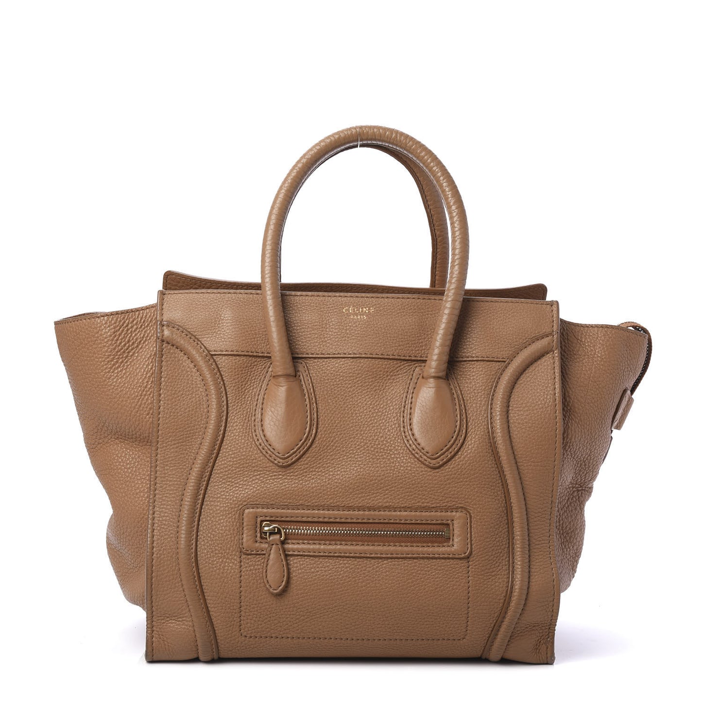 Drummed Calfskin Mini Luggage Camel