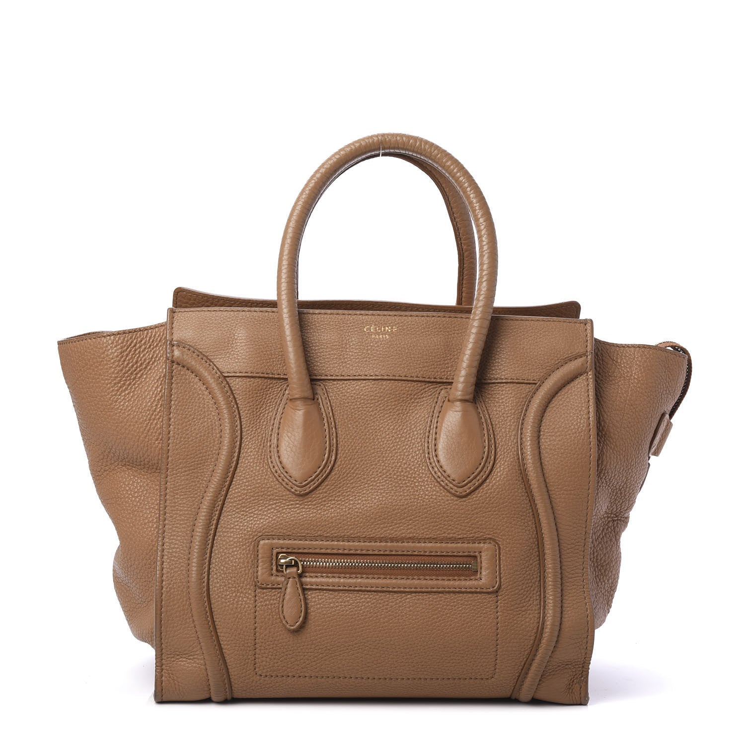 Celine Drummed Calfskin Mini Luggage Camel 1 of 9