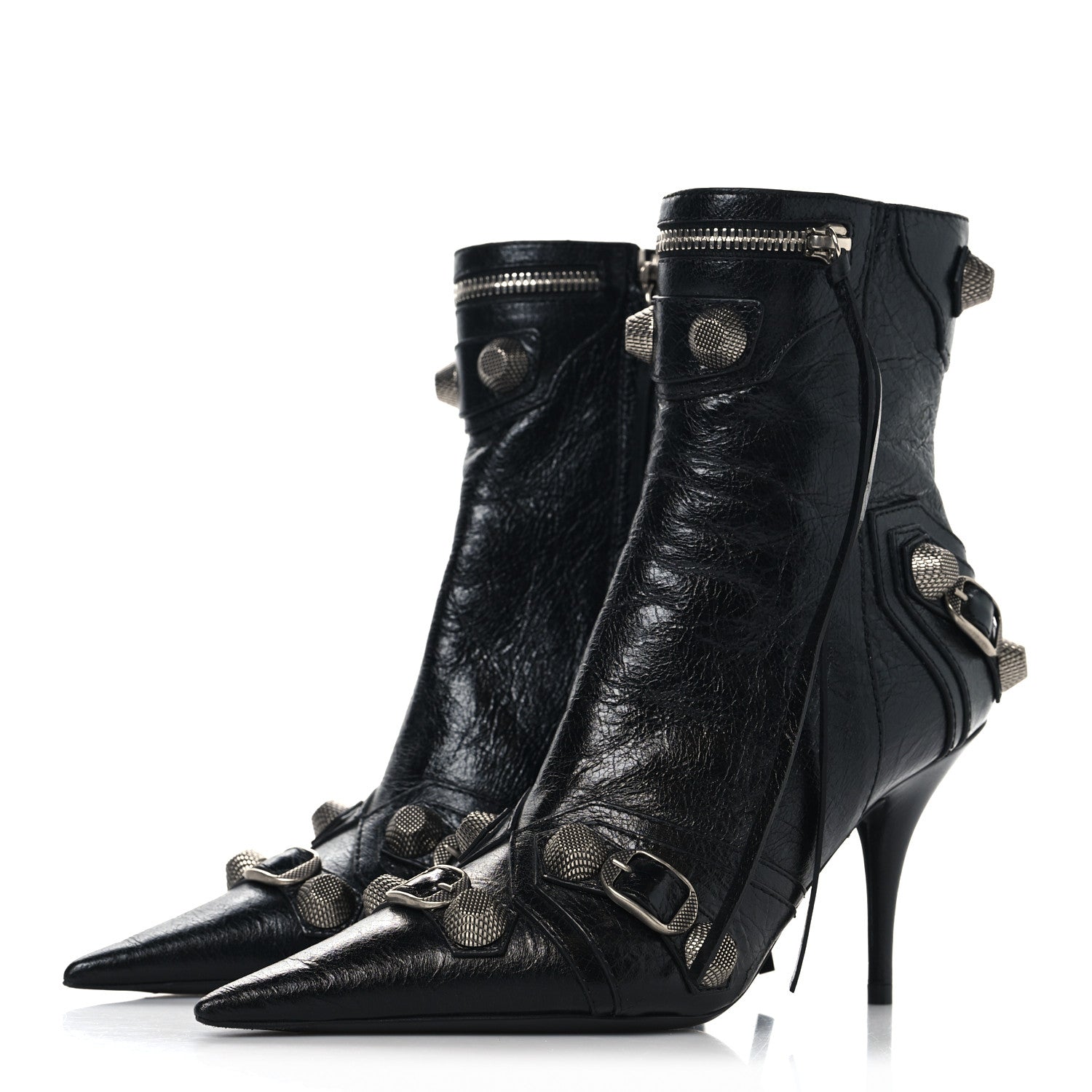 Balenciaga Agneau Arena Cagole 70mm Ankle Boots 35 Black 4 of 10