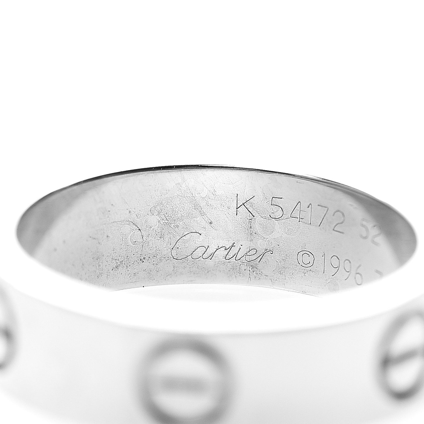 18K White Gold 5.5mm LOVE Ring 52 6