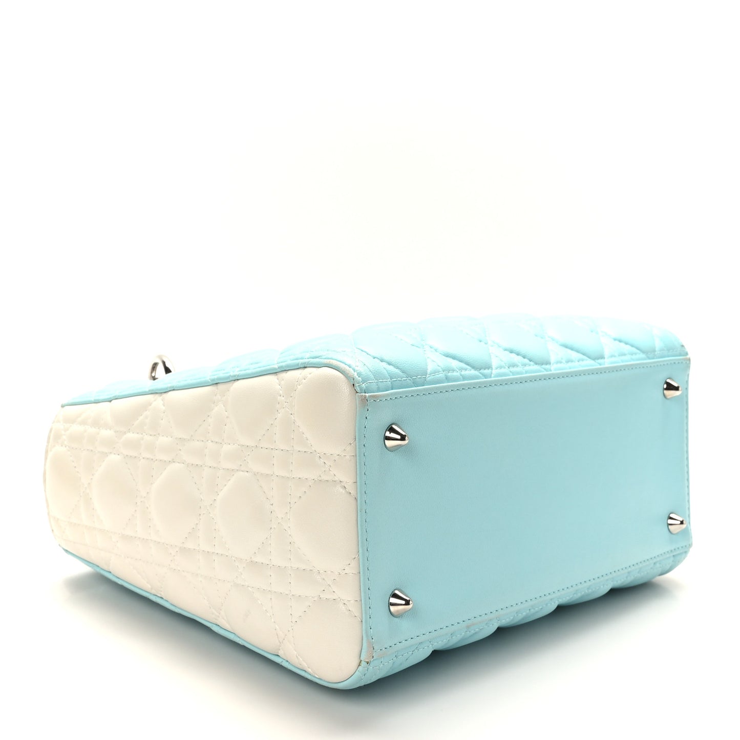 Lambskin Cannage Medium Tri-Color Lady Dior Blue Green