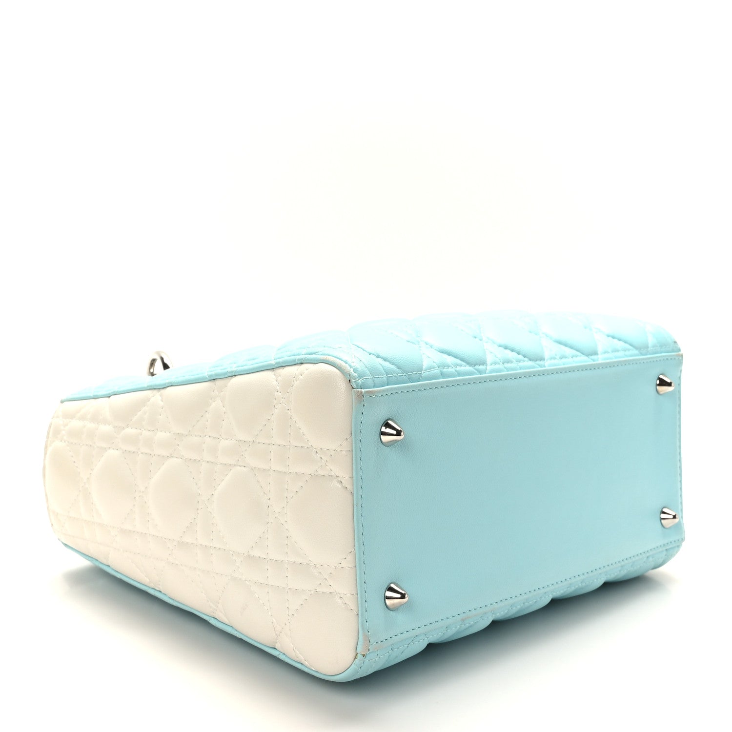 Christian Dior Lambskin Cannage Medium Tri-Color Lady Dior Blue Green 4 of 13