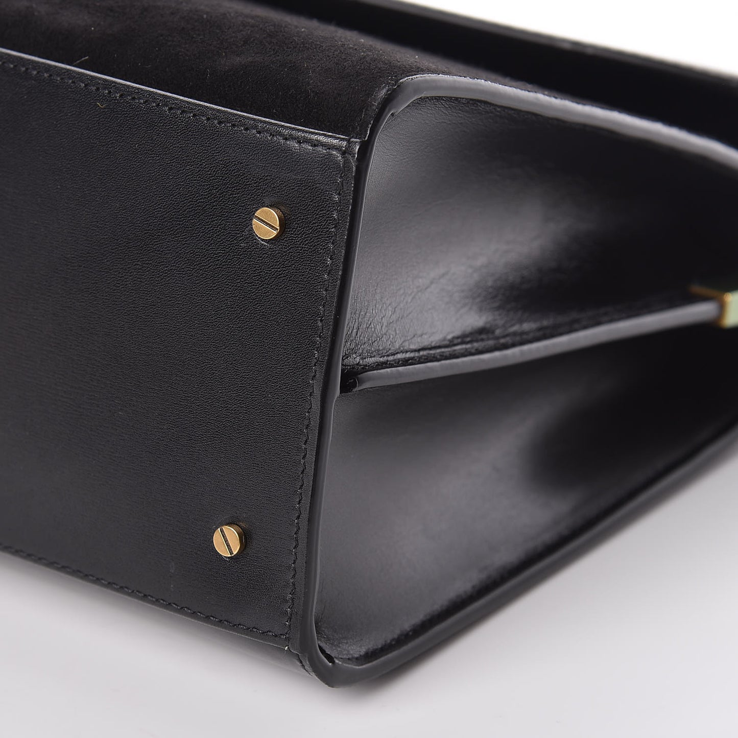 Kid Scamosciato Smooth Calfskin Medium Classic Monogram Cassandra Top Handle Black Rouge Legion