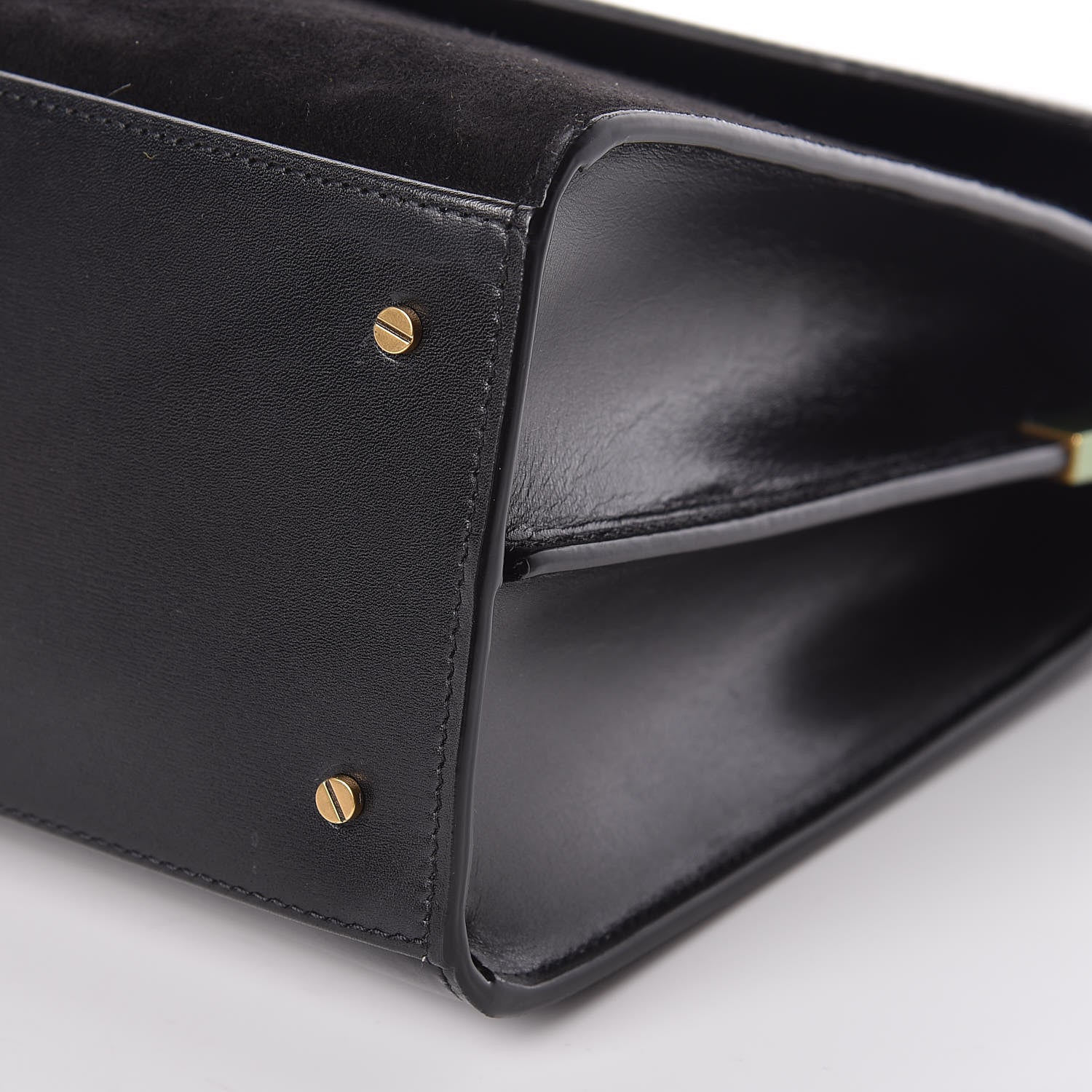 Saint Laurent Kid Scamosciato Smooth Calfskin Medium Classic Monogram Cassandra Top Handle Black Rouge Legion 9 of 10