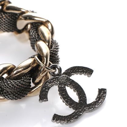 Chanel Ruthenium Mesh CC Chain Bracelet Light Gold 6 of 6