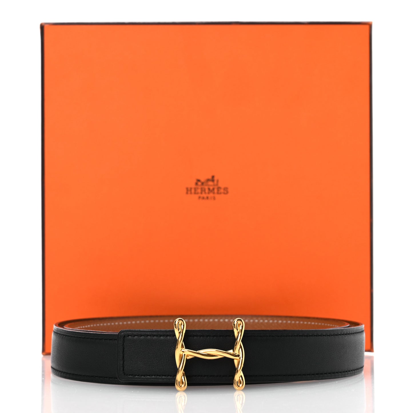 Swift Epsom 24mm H Torsade Belt 90 36 Black Gold