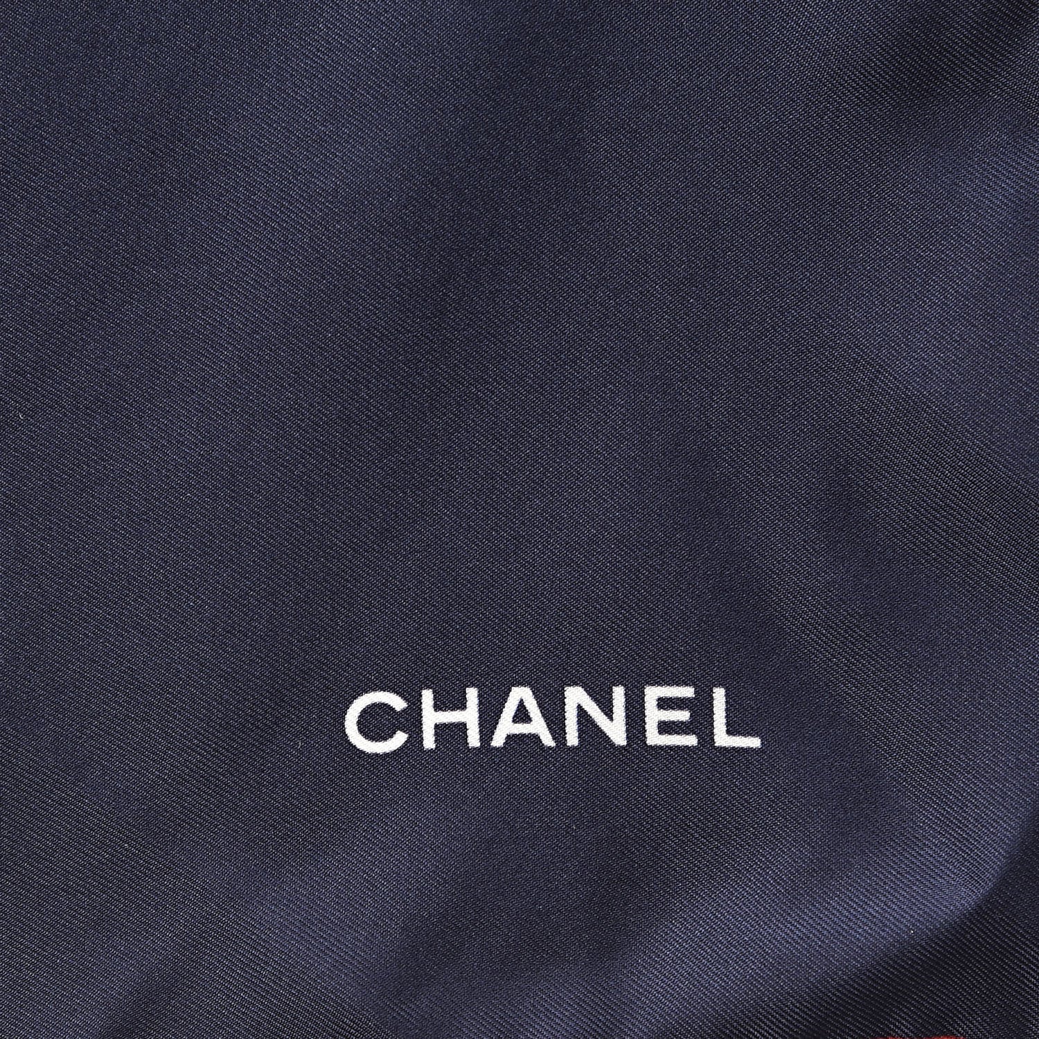 Chanel Silk Camellia Bag Print CC Square Scarf Navy White 3 of 5