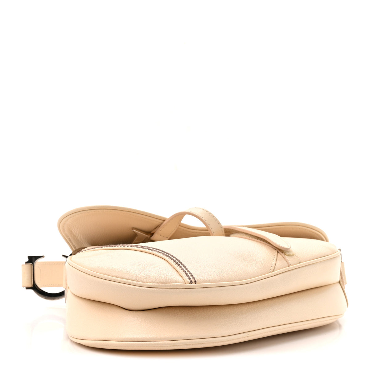 Christian Dior Grained Calfskin Saddle Bag Beige 3 of 12
