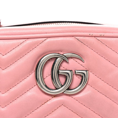 Gucci Calfskin Matelasse Small GG Marmont Chain Shoulder Bag Wild Rose 8 of 12