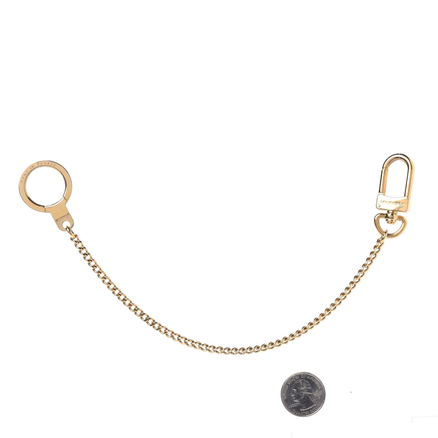 Metal Pochette Extender Key Ring Chain Gold