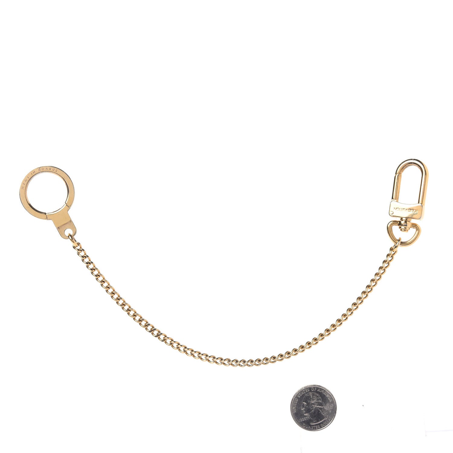 Louis Vuitton Metal Pochette Extender Key Ring Chain Gold 2 of 7
