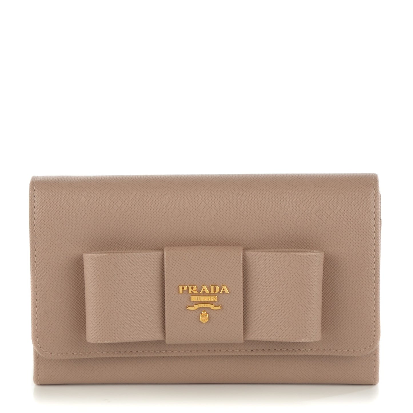 Saffiano Bow Wristlet Cammeo