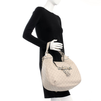 Gucci Guccissima Signature Medium Emily Hobo Mystic White 3 of 8