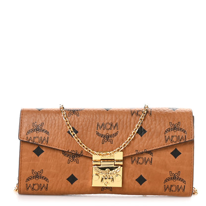 MCM Visetos Large Patricia Chain Wallet Cognac 1 of 9