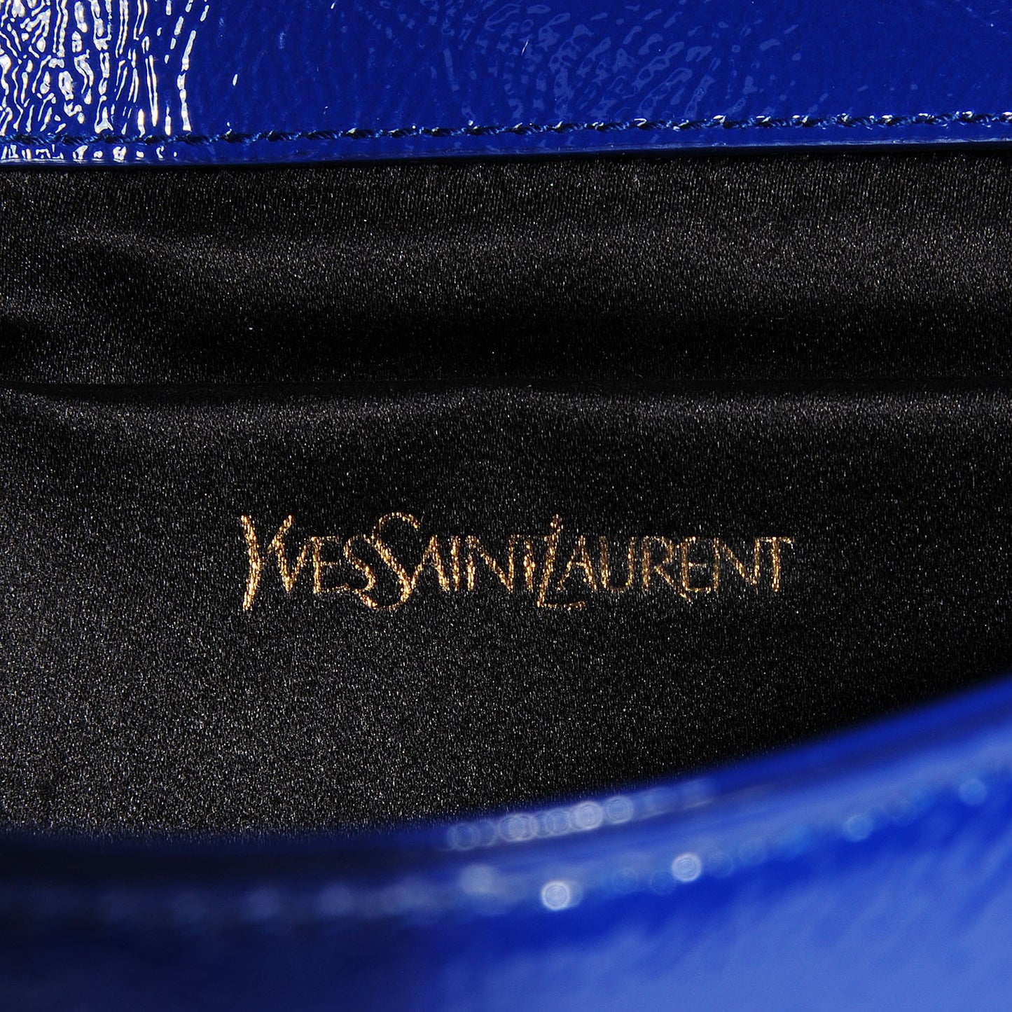 Textured Patent Large Belle De Jour Clutch Royal Blue