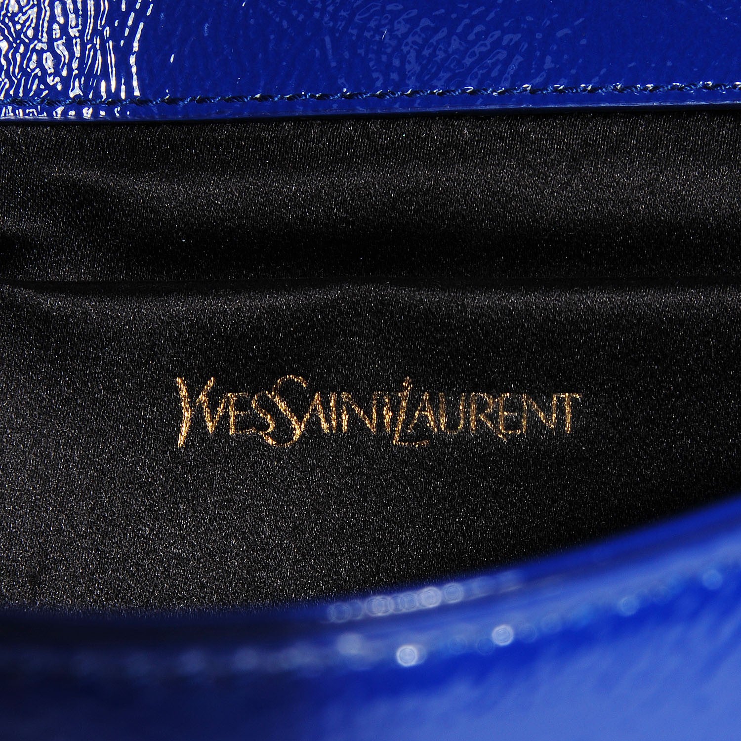 Saint Laurent Textured Patent Large Belle De Jour Clutch Royal Blue 5 of 8