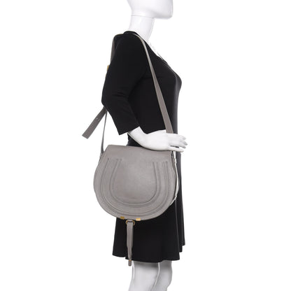 Chloe Calfskin Medium Marcie Round Crossbody Bag Cashmere Grey 2 of 16